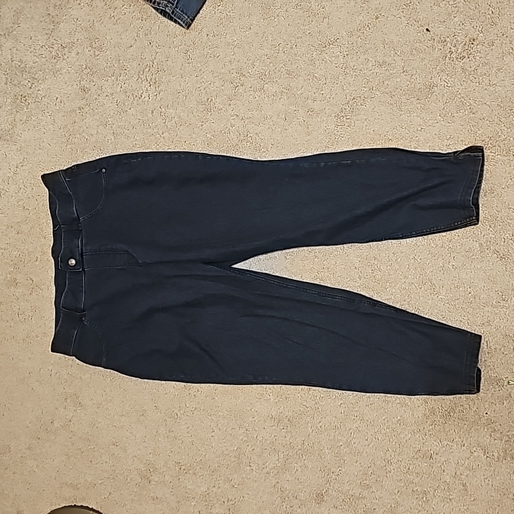 Womens Dark Wash Medium Length Skinny Jeans